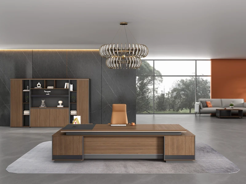 Luxury Executive Office Desk with Side Cabinet | TS-B Series