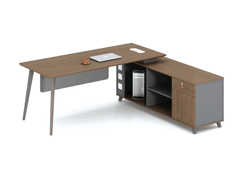 Modern Executive Office Desk with Side Cabinet - LP-B0120