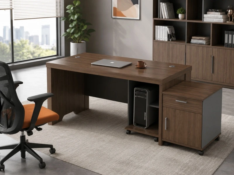 Modern Manager Office Desk with Mobile Side Cabinet - TS-B1608
