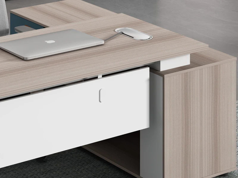 Modern Executive Office Desk with Side Cabinet - LP-B0120