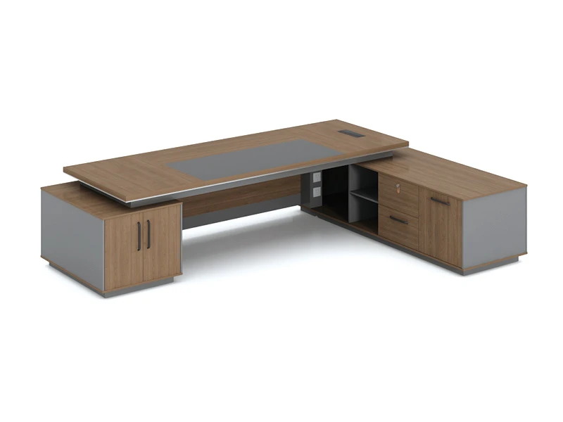 Luxury Executive Office Desk with Side Cabinet | TS-B Series