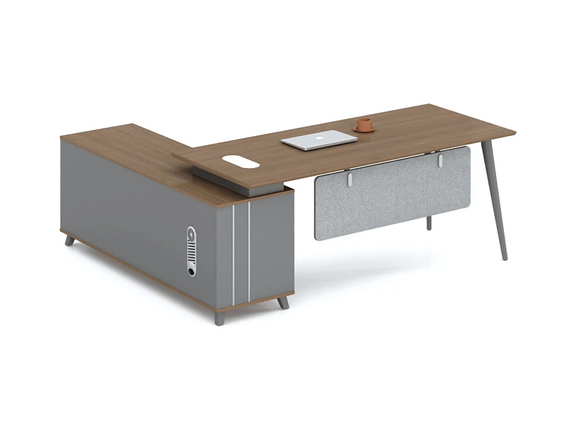 Modern Executive Office Desk with Side Cabinet - LP-B0120