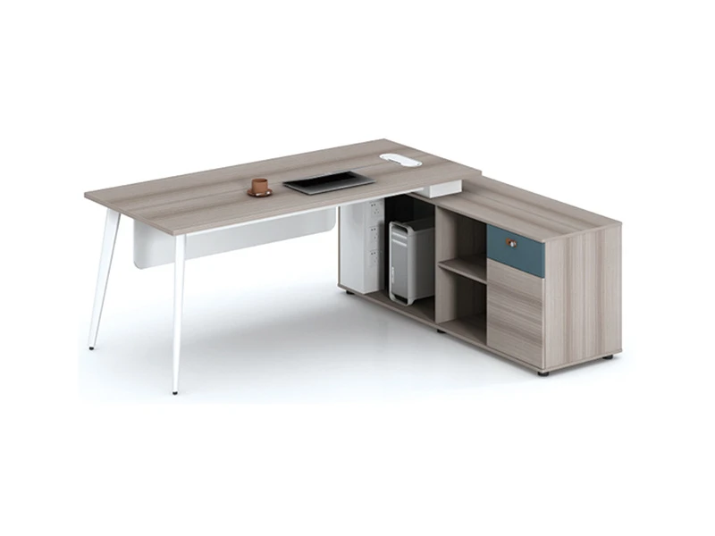 Modern Executive Office Desk with Side Cabinet - LP-B0120