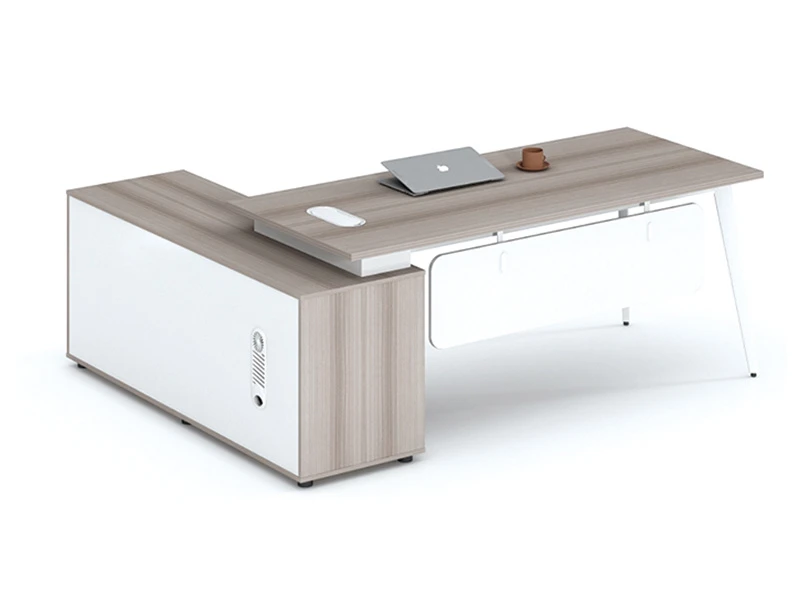 Modern Executive Office Desk with Side Cabinet - LP-B0120