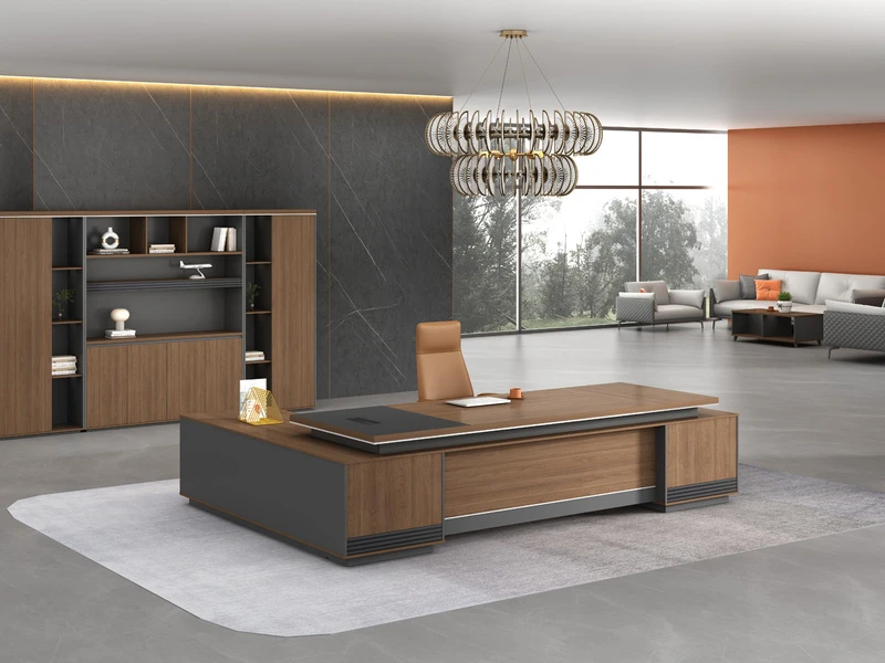 Luxury Executive Office Desk with Side Cabinet | TS-B Series