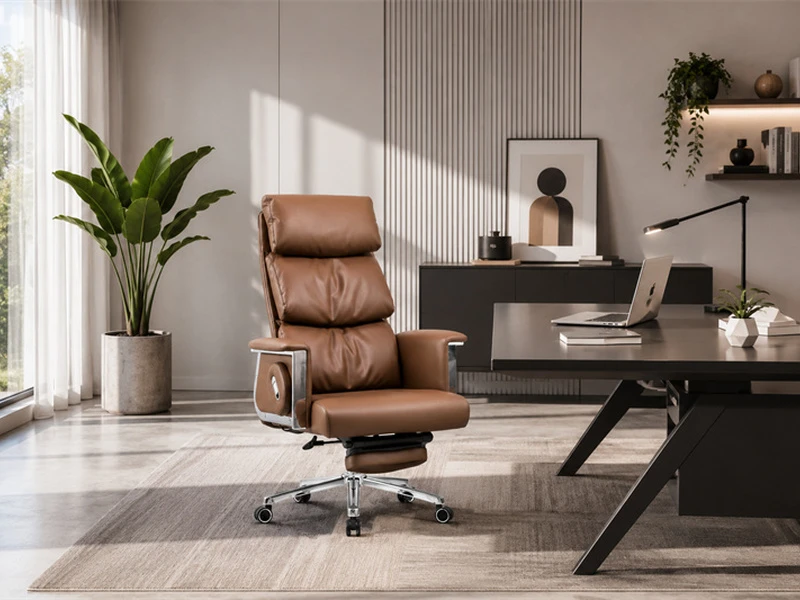 Luxury Reclining Executive Office Chair with Footrest - 2420A