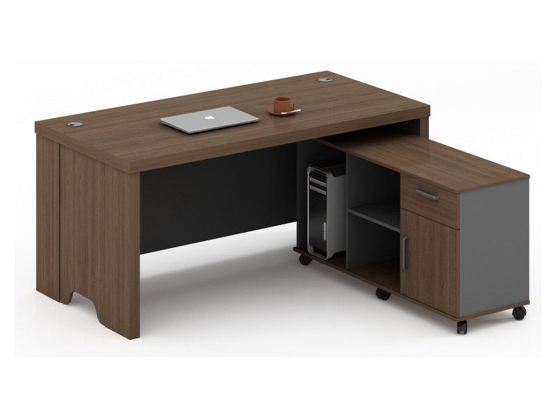 Modern Manager Office Desk with Mobile Side Cabinet - TS-B1608