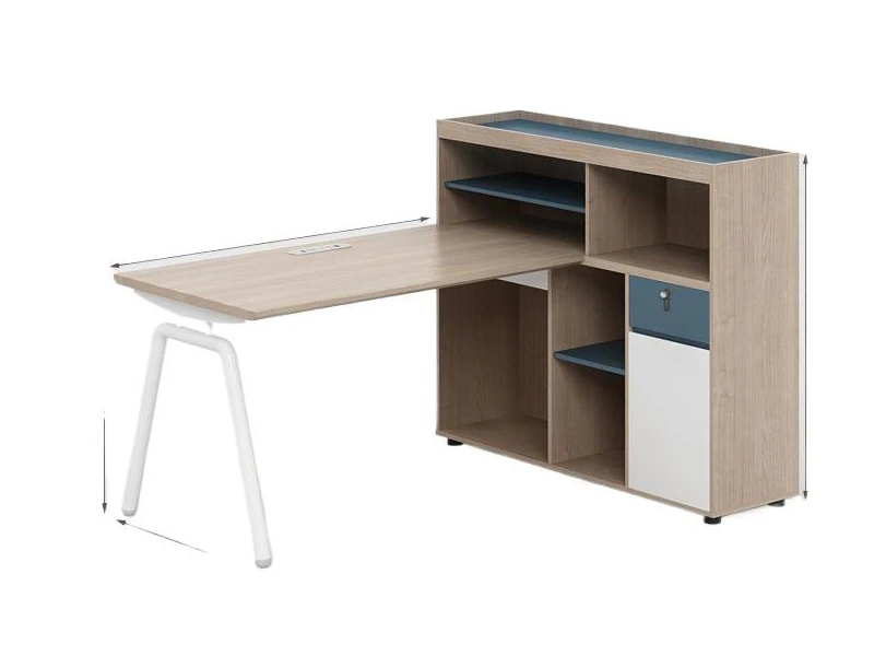 Modern Two Person Office Workstation with Storage Shelving