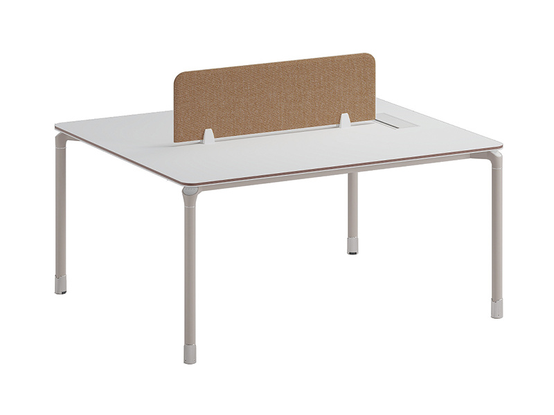 4 Person Office Workstation Desk with Storage Drawers and Privacy Screen