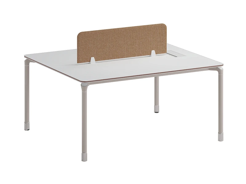 4 Person Office Workstation Desk with Storage Drawers and Privacy Screen