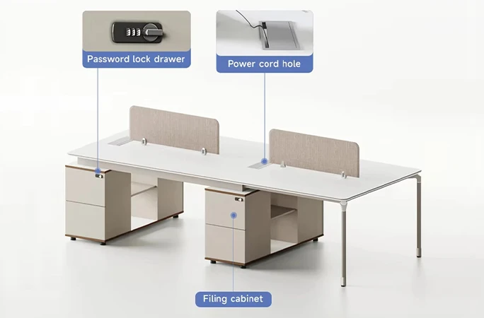  Modern Executive Office Workstation Desk with Storage Cabinet