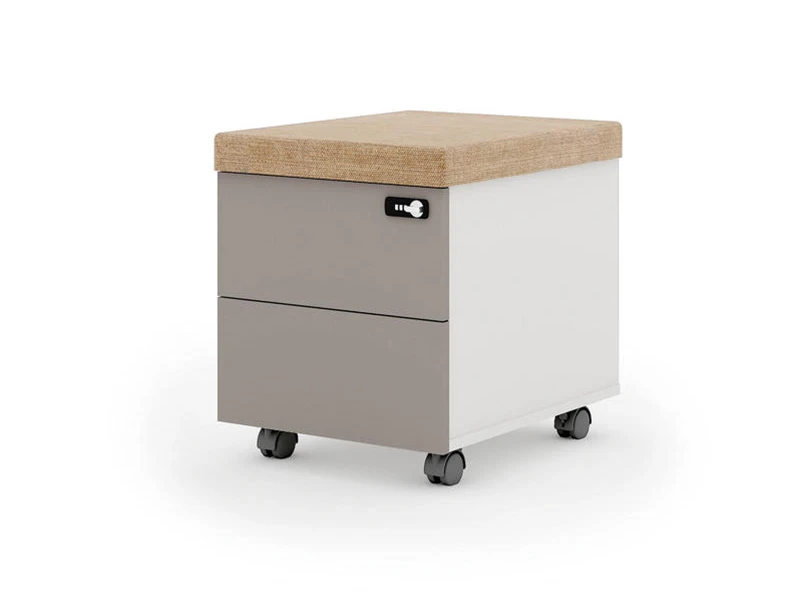 4 Person Office Workstation Desk with Storage Drawers and Privacy Screen