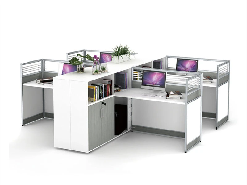 Office Workstations Modular Cubicles with Integrated Side Storage