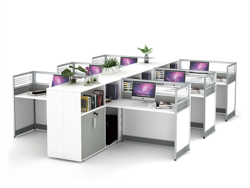 Office Workstations Modular Cubicles with Integrated Side Storage