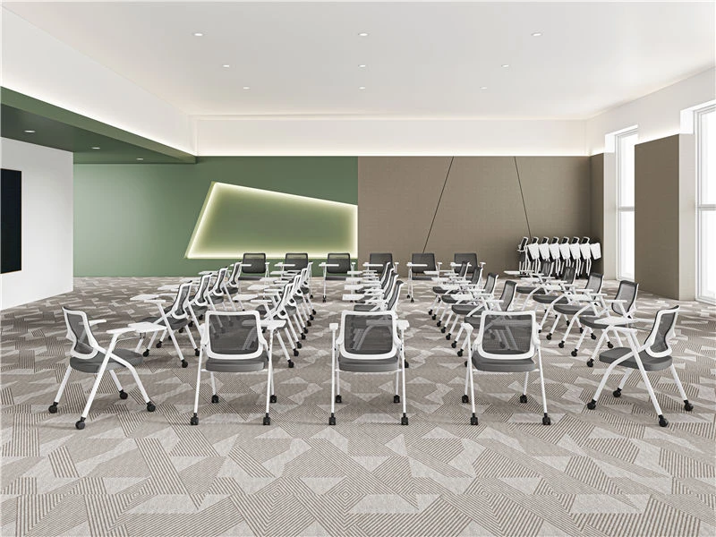 Folding Mesh Stacking Chair with Ergonomic Design 
