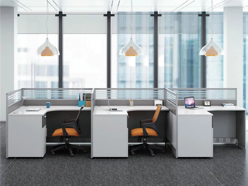  L-Shaped Modular Cubicle with Integrated Storage Pedestal & Partitions