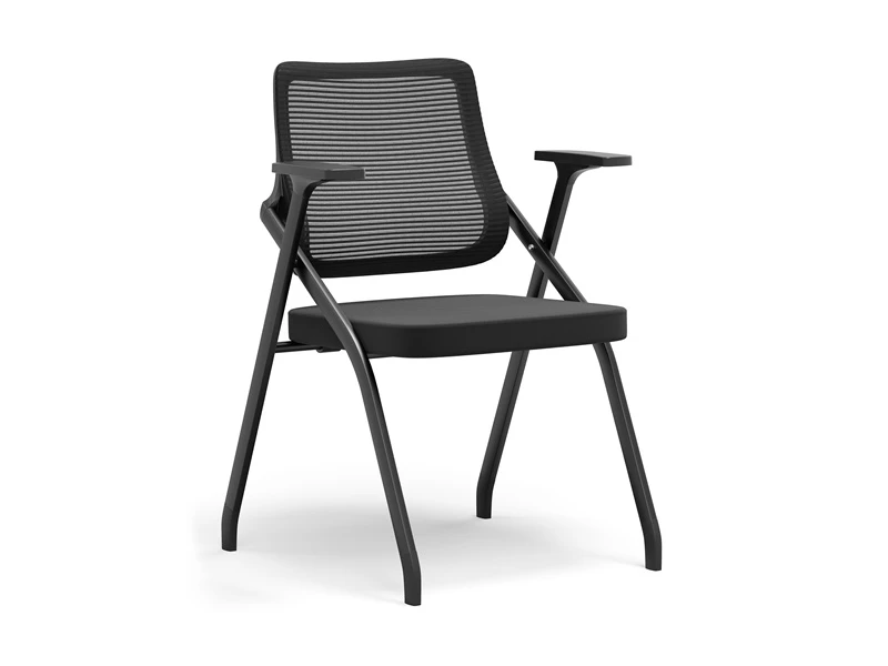Folding Mesh Stacking Chair with Wheel & Writing Pad