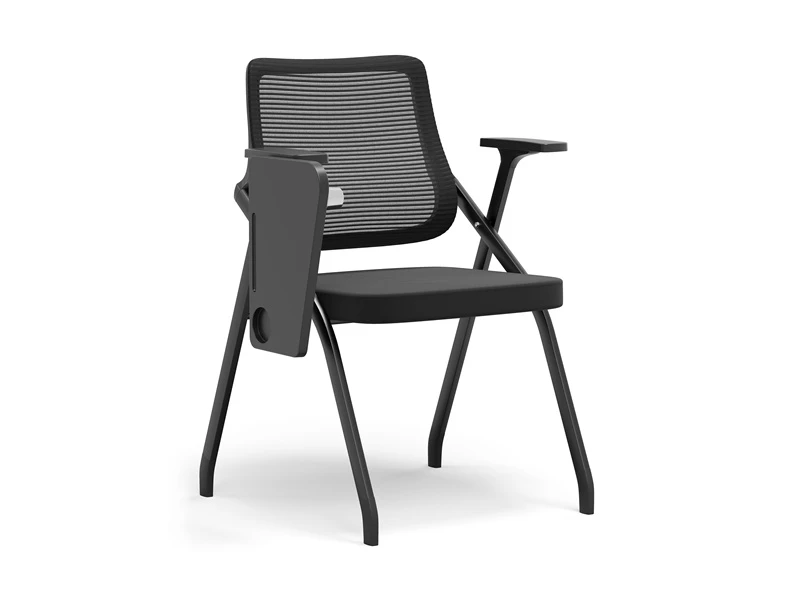 Folding Mesh Stacking Chair with Wheel & Writing Pad