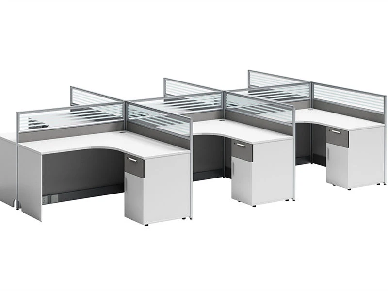  L-Shaped Modular Cubicle with Integrated Storage Pedestal & Partitions