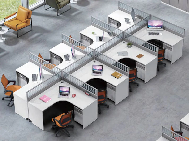  L-Shaped Modular Cubicle with Integrated Storage Pedestal & Partitions