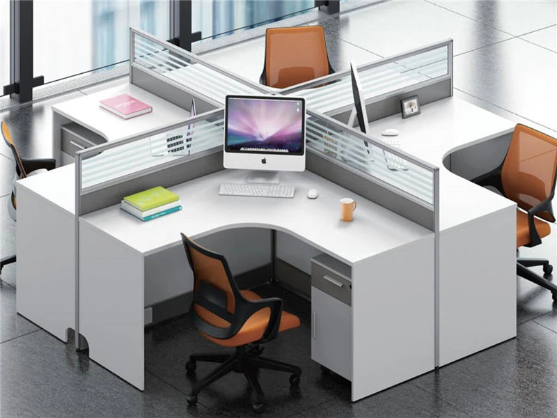  L-Shaped Modular Cubicle with Integrated Storage Pedestal & Partitions