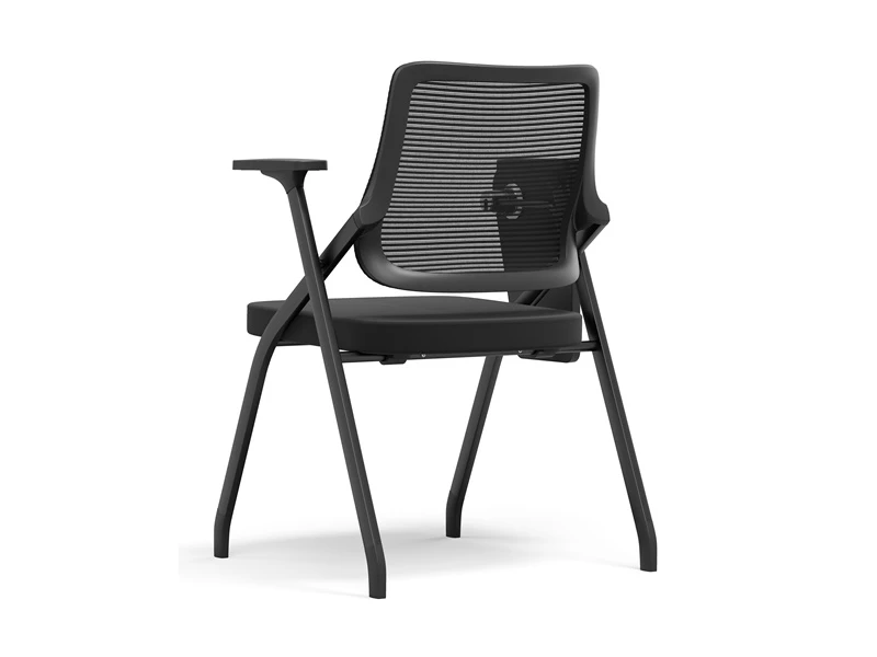 Folding Mesh Stacking Chair with Wheel & Writing Pad