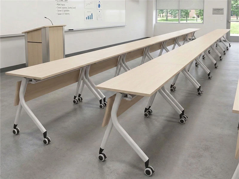 Flip-Top Nesting Office Training Table with Wheels