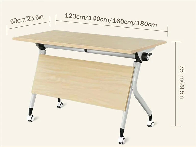 Flip-Top Nesting Office Training Table with Wheels