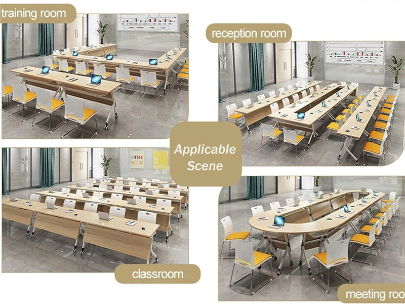 Flip-Top Nesting Office Training Table with Wheels