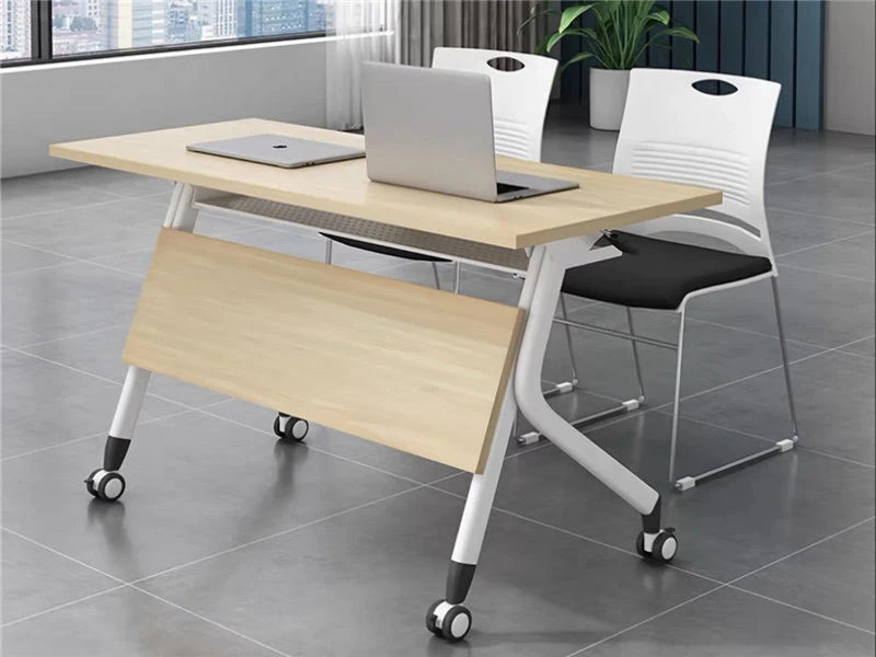 Flip-Top Nesting Office Training Table with Wheels