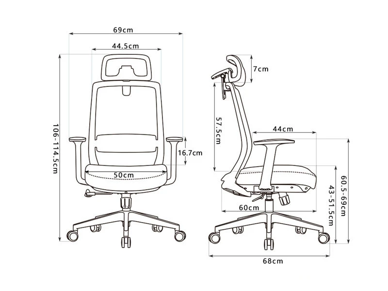 Computer High Back Chair | Office Desk Chair with Arms