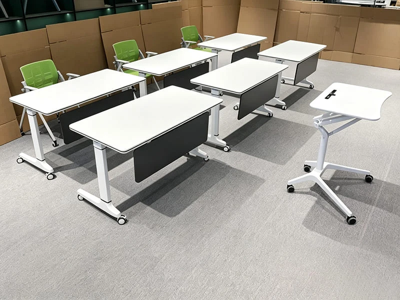 Modern Flip-Top Training Table with Wheels for Meeting Rooms