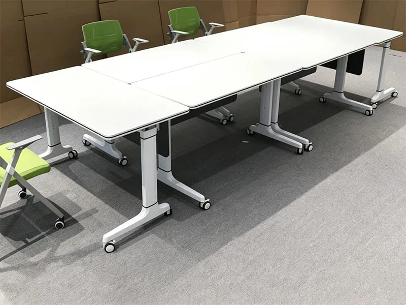 Modern Flip-Top Training Table with Wheels for Meeting Rooms