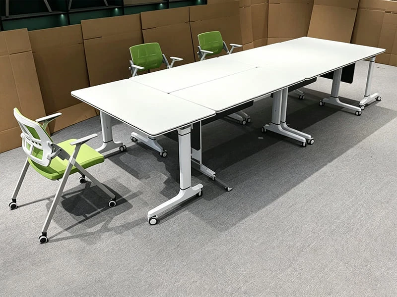 Modern Flip-Top Training Table with Wheels for Meeting Rooms