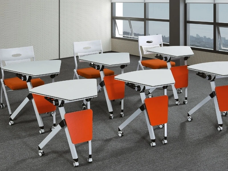 Triangle Flip-Top Training Table with Wheels | LINRAY