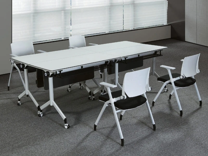 Flip-Top Nesting Training Table with Wheels for Meeting Rooms