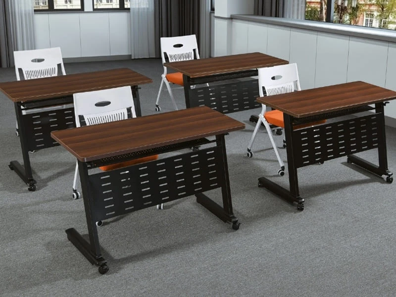 Commercial Flip-Top Nesting Training Table with Modesty Panel