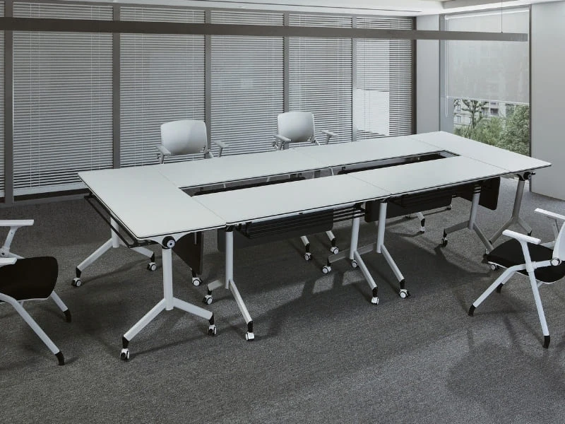 Flip-Top Nesting Training Table with Wheels for Meeting Rooms
