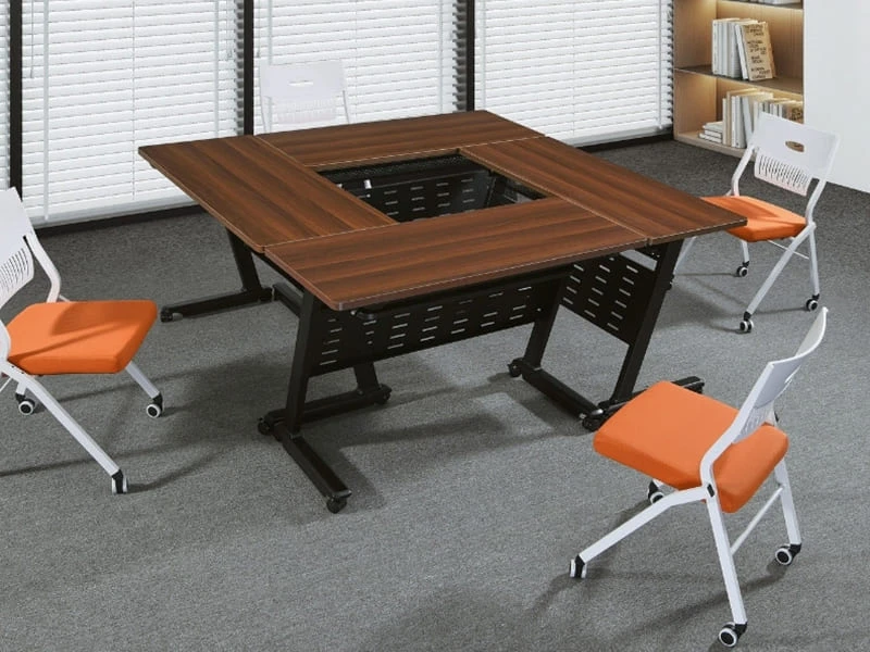 Commercial Flip-Top Nesting Training Table with Modesty Panel