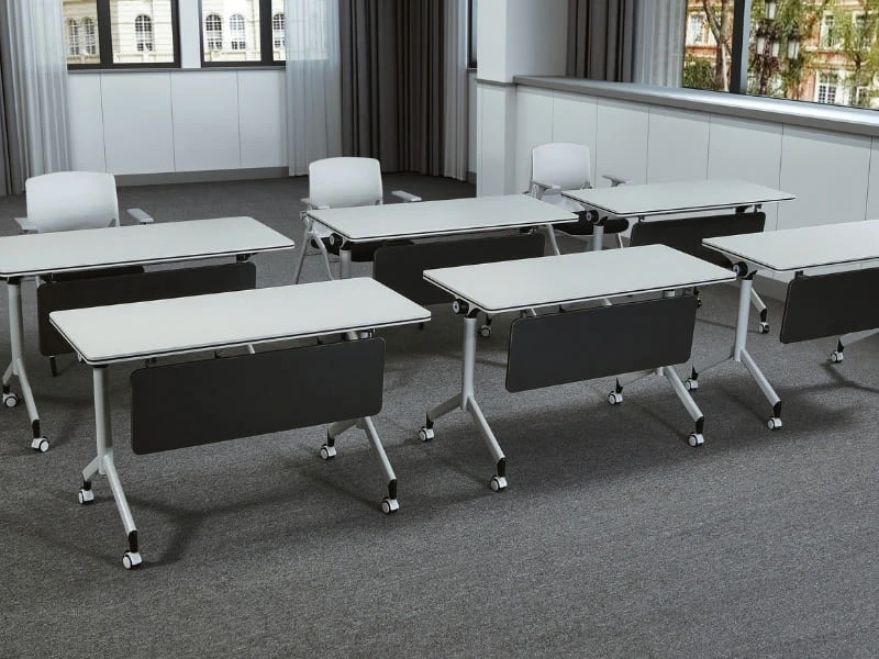 Flip-Top Nesting Training Table with Wheels for Meeting Rooms