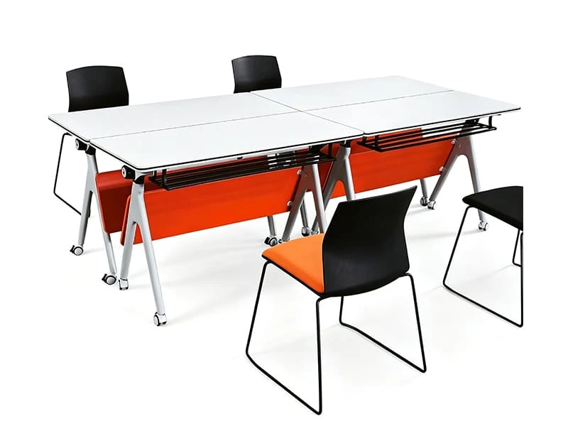 Mobile Flip-Top Nesting Training Table with Locking Wheels