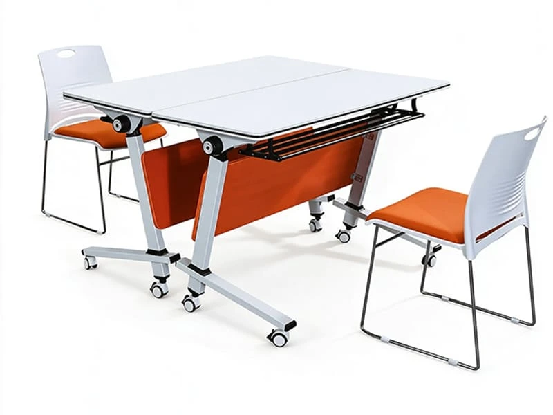 Flip-Top Nesting Training Table with Wheels for Flexible Spaces
