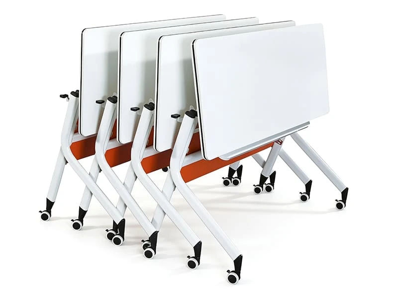 Flip-Top Mobile Training Table with Wheels and Modesty Panel