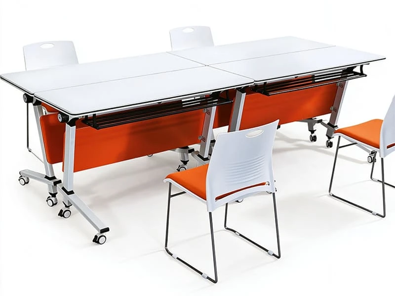 Flip-Top Nesting Training Table with Wheels for Flexible Spaces