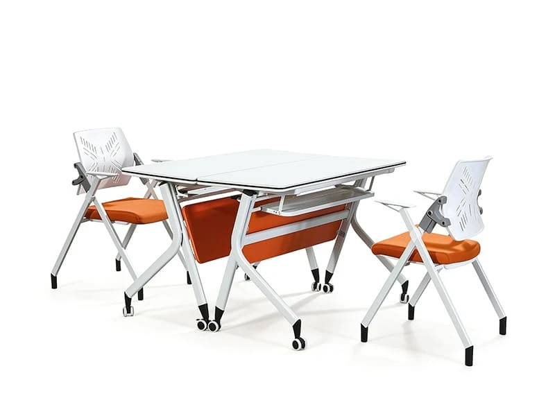 Flip-Top Mobile Training Table with Wheels and Modesty Panel