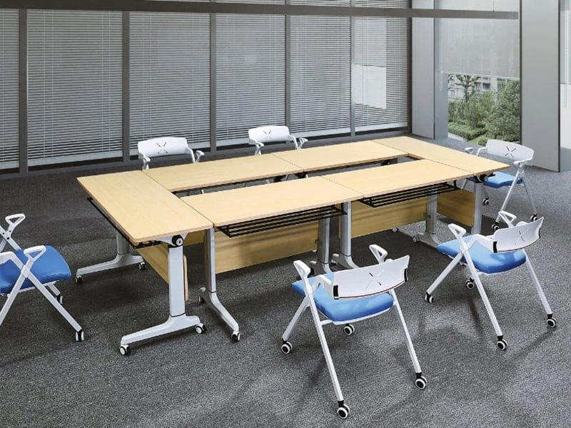 Commercial Flip-Top Mobile Training Table with Folding Design
