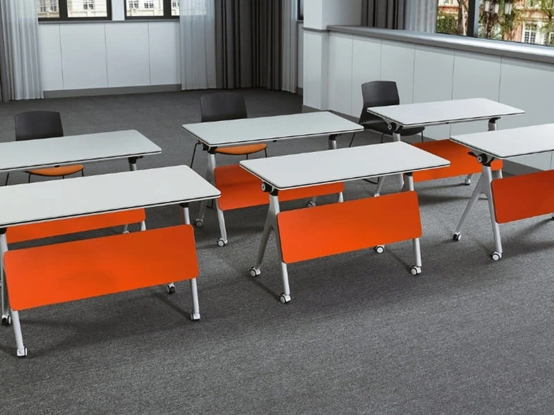 Mobile Flip-Top Nesting Training Table with Locking Wheels