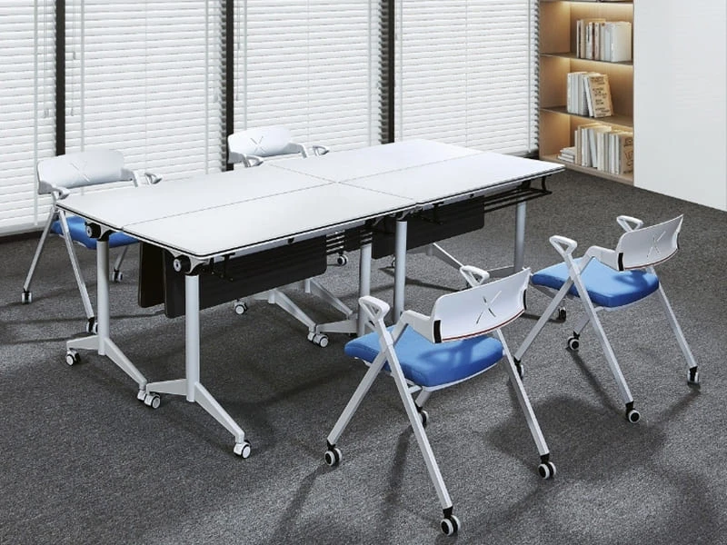 Heavy Duty Flip-Top Training Table with Wheels for Meetings