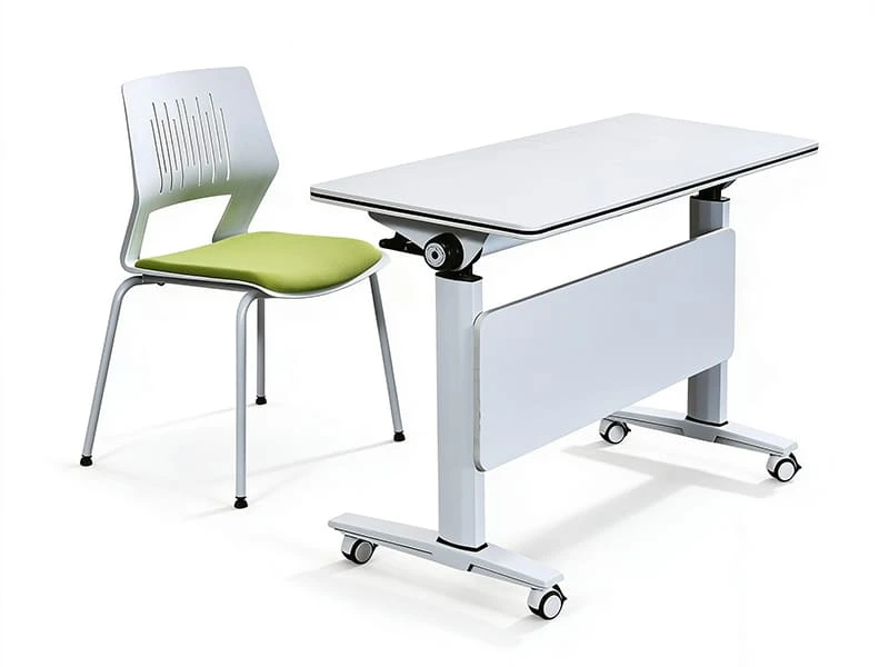 Flip-Top Nesting Training Table with Wheels for Office
