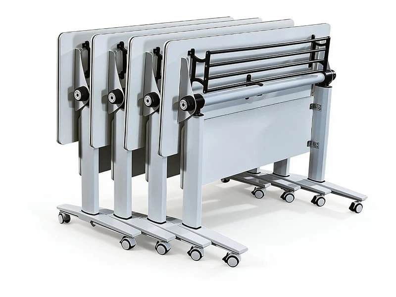 Flip-Top Nesting Training Table with Wheels for Office